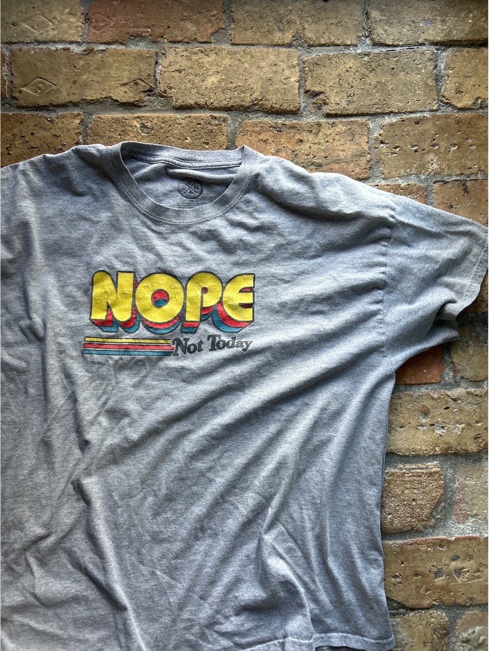 Nope Not Today Graphic T-Shirt Size XL Gray